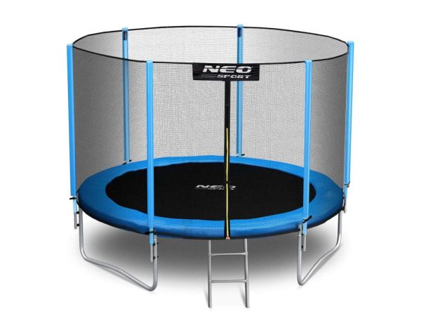 Батут NEO-SPORT 252см/8ft з зовнішньою сіткою та драбинкою  NS-08Z181
