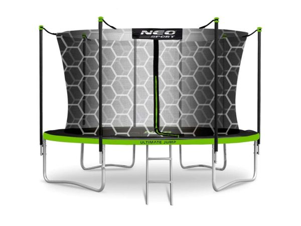 Батут NEO SPORT 312 см- 10 фт, із внутрішньою сіткою, NS-10W231 чорно-зелений