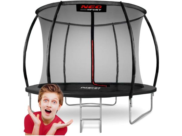 Батут NEO SPORT 252см/10ft   NS-08C231 з внутрішньою сіткою чорного кольору.