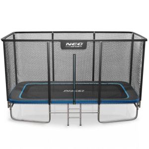 Батут Neo-Sport з зовнішньою сіткою 12 x 8 футів 244 х 366 см, чорно-синій