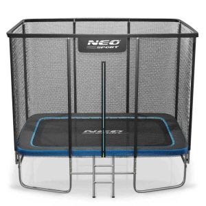 Батут Neo-Sport прямокутний 10x7 футів/305x213 см з зовнішньою сіткою та драбиною 