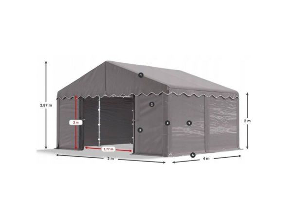 Палатка намет павільйон (3 х 4) DAS COMPANY гаражного типу ЗИМОВА 560 г/м