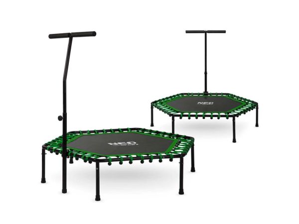 Батут-фітнес для тренувань NEO-SPORT 127см з ручкою, зелений