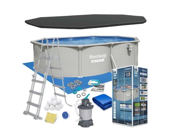 Басейн каркасний 13в1 Bestway Hydrium 610 х 366 х 122 см 56369 Басейн каркасний 13в1 Bestway Hydrium 610 х 366 х 122 см 56369