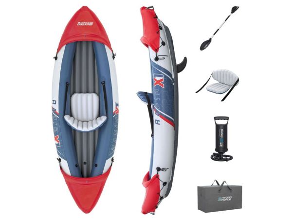 Каяк надувний Bestway Hydro-Force Rapid X1 290 x 91 см, синьо-червоний, 65176 Каяк надувний Bestway Hydro-Force Rapid X1 290 x 91 см, синьо-червоний, 65176