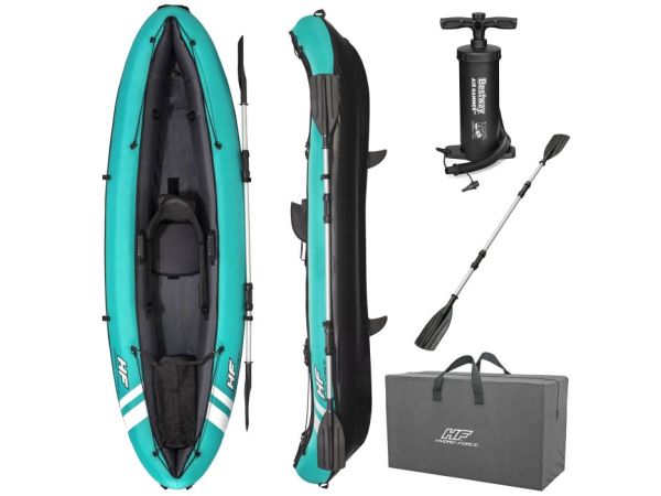 Каяк надувний Bestway Hydro-Force Ventura Elite X1 280 х 86 см, блакитно-чорний 65118 Каяк надувний Bestway Hydro-Force Ventura Elite X1 280 х 86 см, блакитно-чорний 65118