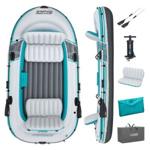 Човен надувний понтон Bestway 65159 Adventure Elite X5 (364x166 см) весла, насос