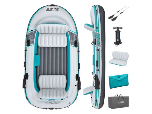 Човен надувний понтон Bestway 65159 Adventure Elite X5 (364x166 см) весла, насос